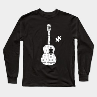 Puzzle Classical Guitar Silhouette Long Sleeve T-Shirt